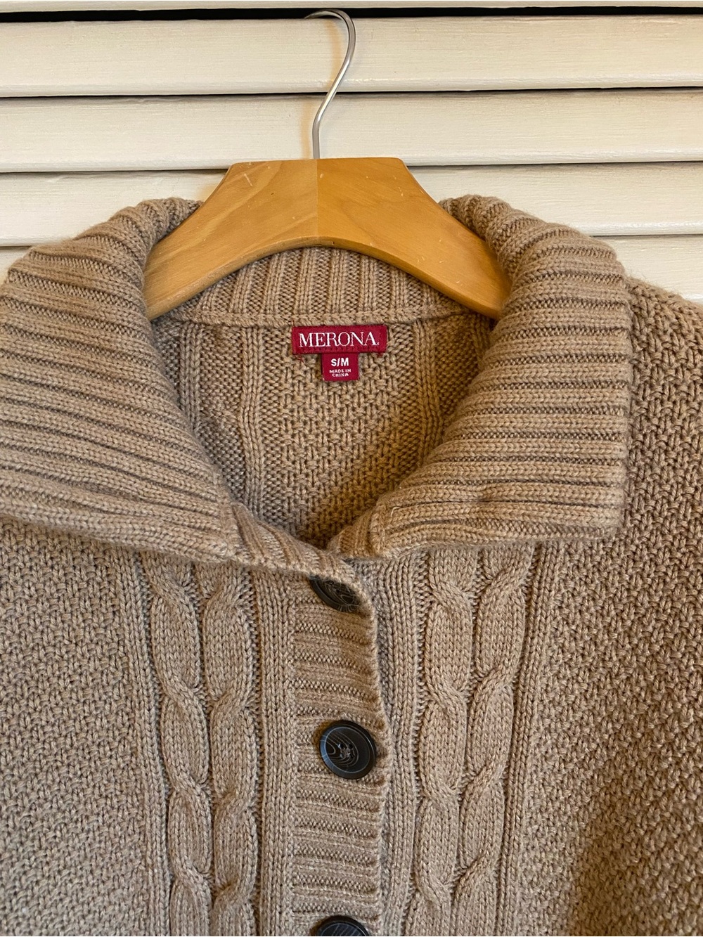 Cottagecore Merona Knit Button-Front Cape - Picture 2 of 4